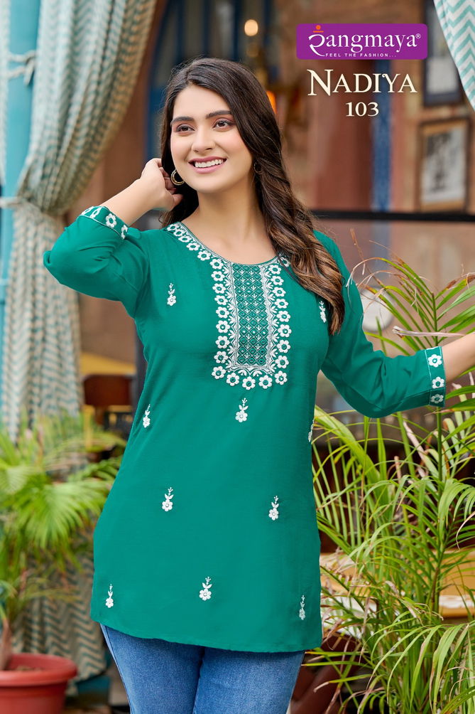 Nadiya By Rangmaya Embroidery Fancy Western Ladies Tops Manufacturers
